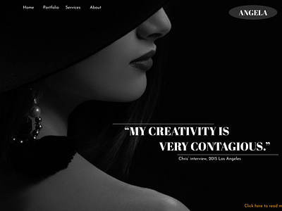 Portfolio website for Angela Photography Studios