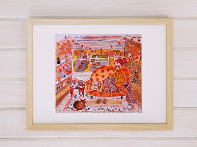 My Cozy Corner art hand illustration painted painting pencil wartercolor