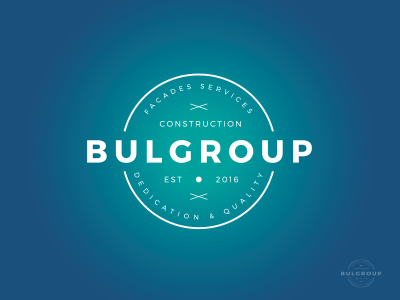 BulGroup Logo Design blue bulgroup construction logo design white