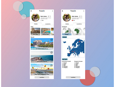 User Profile app daily 100 challenge daily ui dailyui dailyuichallenge design social social network travel travelling ui user profile ux