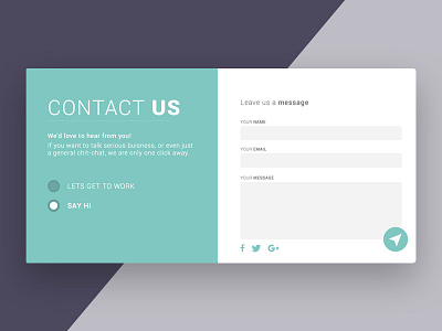 Daily UI Challenge 028 - Contact Us