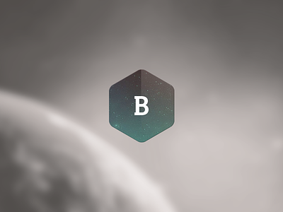 Busb.org Logo blue hexagon ios light logo psd shape soft corners space typography