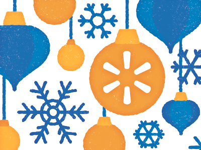 Holidays at Walmart branding christmas holiday illustration rebrand snow snowflake walmart