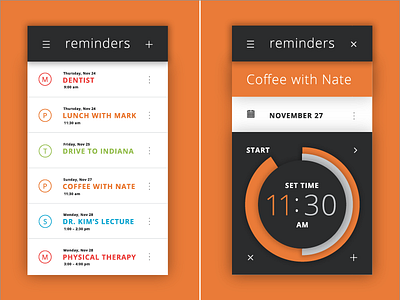 Zeit App app clock design interface iphone reminder time ui zeit
