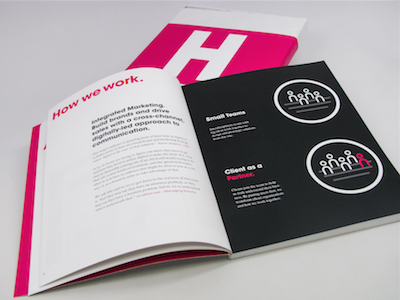 HUGE Promotional book editorial promtional book layout design book spread corporate identity branding identity graphic design