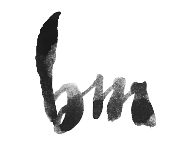 Finally branding mark watercolor ink typography initials lettering personal logo black brushlettering