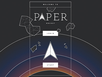 Paper Rocket app game game over glow high score lines paper planet race rocket space