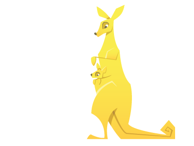 Kangaroo animal children color illustration kangaroo vector yellow zoo