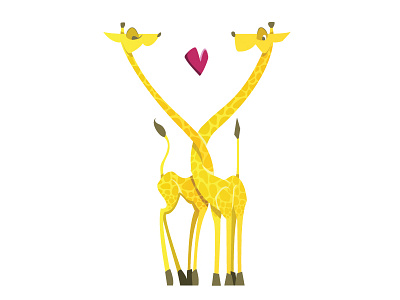 Valentine's Day animal giraffe heart illustration love valentinesday