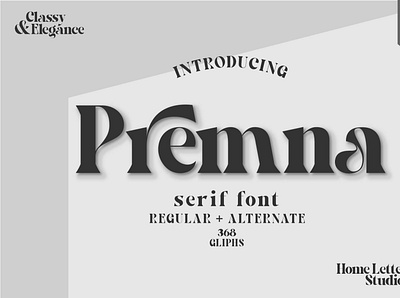 premna serif font app branding classy design elegance font graphic design illustration logo ui