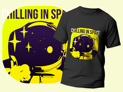 Tshirt Design "Chilling in Space" design space tshirt