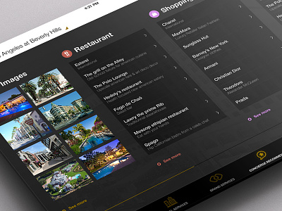 Concept app for an Hotel app design home home screen hotel ipad scroll tablet