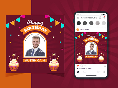 Happy Birthday Banner | Social Media Post Design