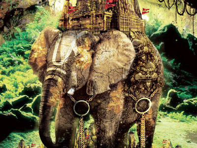 Elephant Temple avi sehmi digital art manipulation painting photo poster