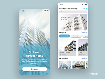 Real estate app design concept