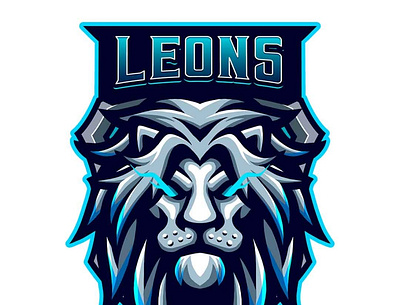 Pubg Blue Lion Vector - Mascot Esport Logo psd Template download branding design graphic design logo mockups