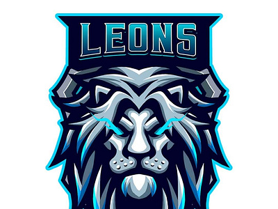 Pubg Blue Lion Vector - Mascot Esport Logo psd Template download