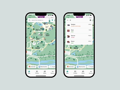 Zoo app animals app clean design filters illustration inspiration ios map navigation search ui ux zoo