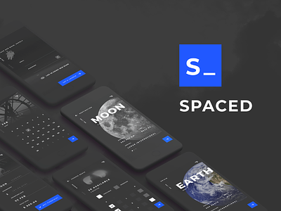 SPACED App Concept app branding clean concept dark design logo space spacedchallenge ui ux