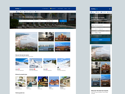 Booking com Home Page Redesign