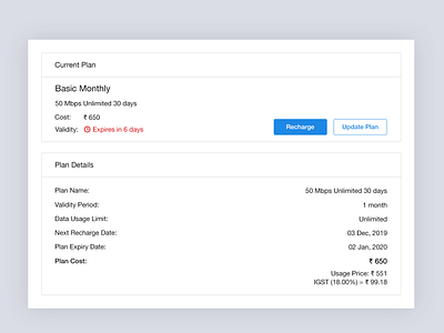 Internet Plan Details