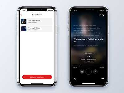 Music Player and Lyrics App Concept by Vijay Oberoi on Dribbble