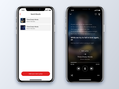 Music Player and Lyrics App Concept