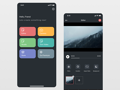 Video Editing App UI Concept app dashboard design editor iphone x sketch ui video editing