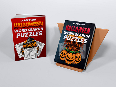 Halloween Word Search Book Cover Design activity book cover amazon kdp book cover book cover graphic design halloween book cover word search book cover design