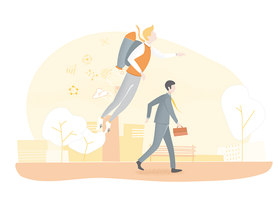 Jetpack man - Marketing illustration adobe adobe illustrator business city growth illustration jetpack marketing technology urban vector