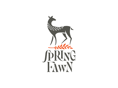 Spring Fawn adobe illustrator animal logo beauty logo branding deer deer logo design fawn feminine illustration logo typography vector wedge serif