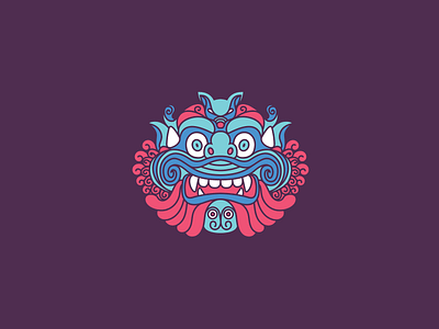 Guardian Mask adobe illustrator asian bali beachwear branding demon design illustration label logo mask monster streetwear surfing vector