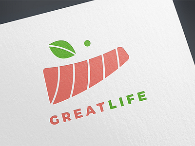 Great Life branding food illustration restaurant salmon smile vector