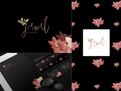 Jewel bali brand branding flowery golden illustration illustrator logo lotus flower luxury spa thailand vector