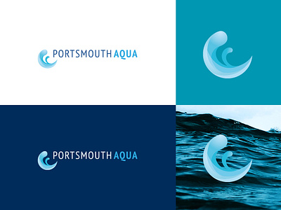 Portsmouth Aqua blue branding drop illustrator logo turquoise vector water