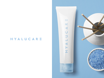 Hyalucare beauty product brand branding cosmetic packaging cosmetics identity logo minimalist typogaphy
