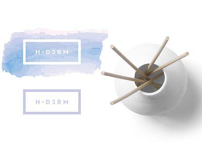 H Derm beauty product dermatology logo minimal minimalist skin care typographic watercolor