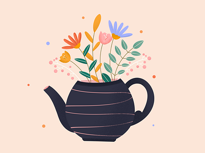 Spring in a tea pot