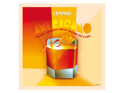 Poster of cocktail "Americano" for Campari