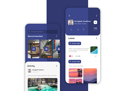 inspired App activity design feed inspiration mobile app news sharing user inteface