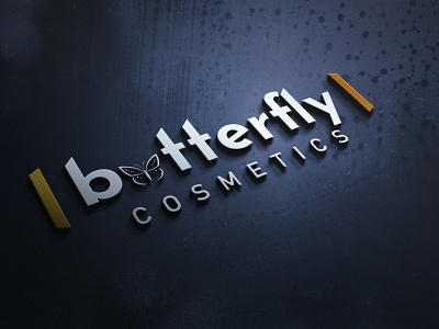 Butterfly Cosmetics 3D Logo branding graphic design illustration logo vector