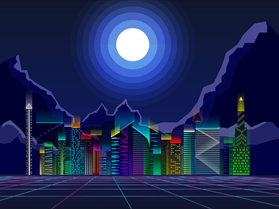 Night City scene illustration