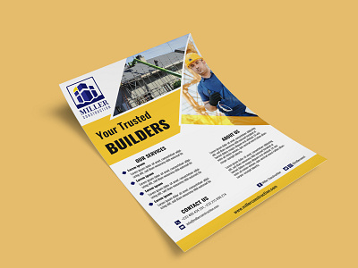 Construction Company Flyer branding flyer graphic design illustration