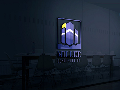 3D glass Logo for Construction Brand branding design graphic design