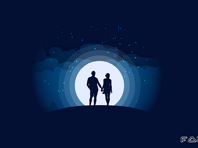 Couple in the moonlight