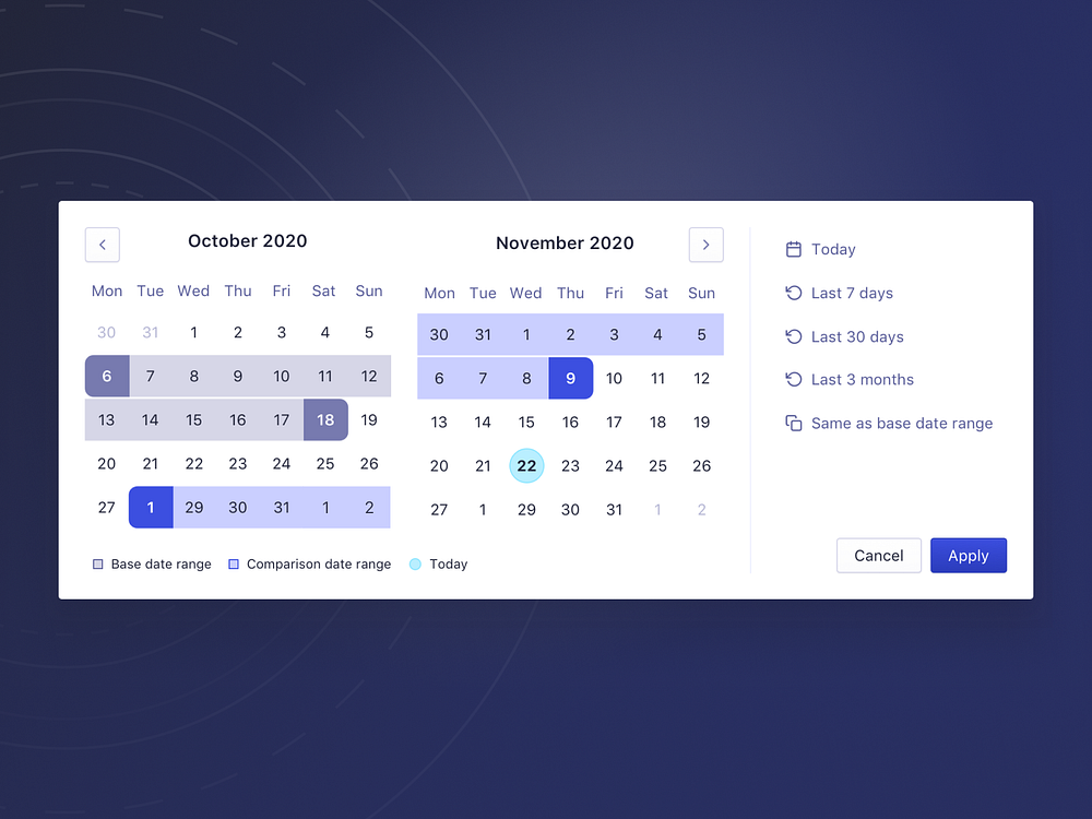 Double Date Picker by Noemie Catel for Algolia on Dribbble