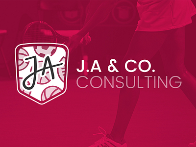J.A and Co. logotype athlete badge basket consulting football handball sport tennis
