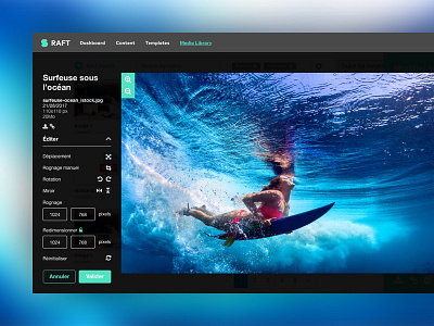 Media library photo editor for CMS
