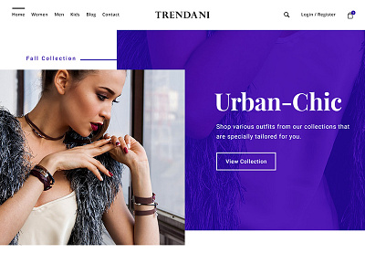 Trendani clean design e commerce fashion home page interface simple ui ux web website