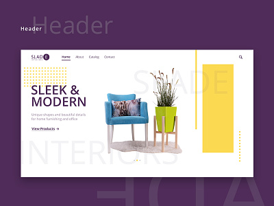 Slade Template clean furniture homepage interior landing minimal page product ui ux webdesign website